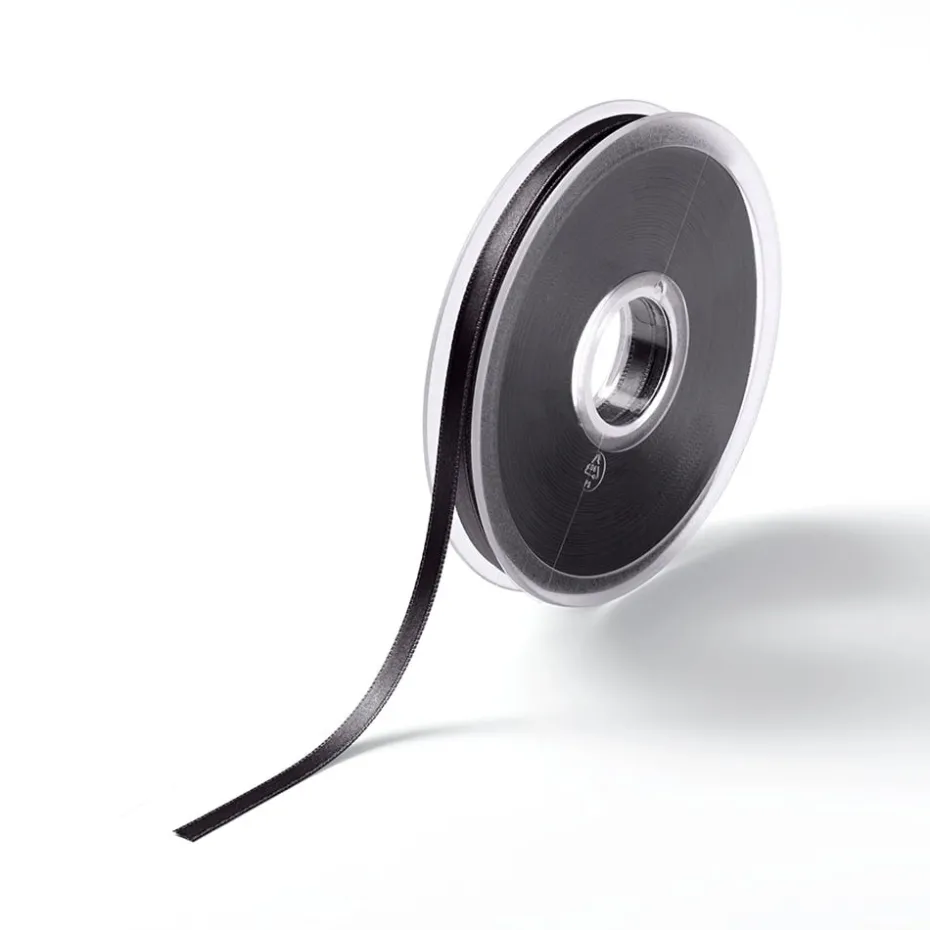 Satinbånd 6mm 25m – Sort