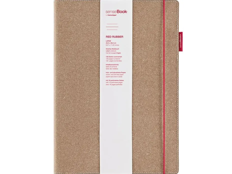 SenseBook RED RUBBER – 20,5×28,5cm – Linjer