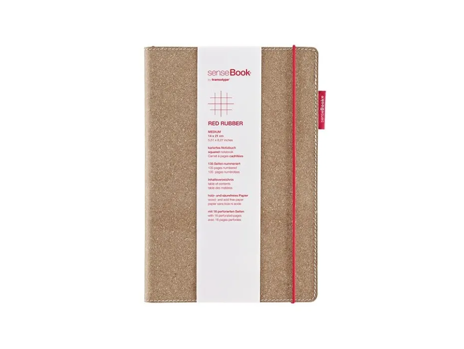 SenseBook RED RUBBER – 14x21cm – Ruter