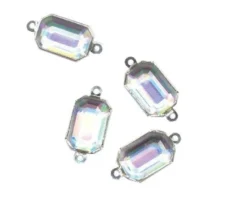Smykkedel iskrystall avlang 6stk 8x12mm