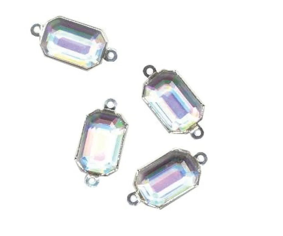 Smykkedel iskrystall avlang 6stk 8x12mm