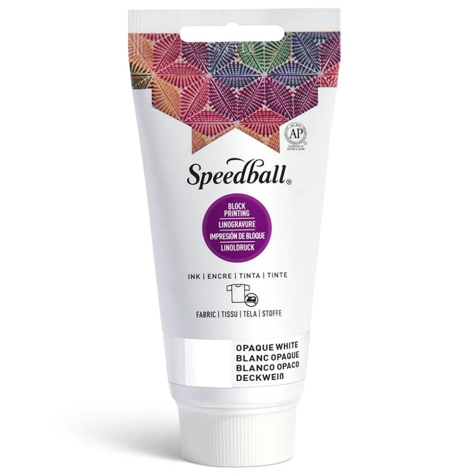 Speedball Fabric Block Ink 75ml – 3585 Dekkende hvit