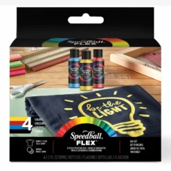 Speedball FLEX Fabric Screen ink – Sett 4stk 59ml