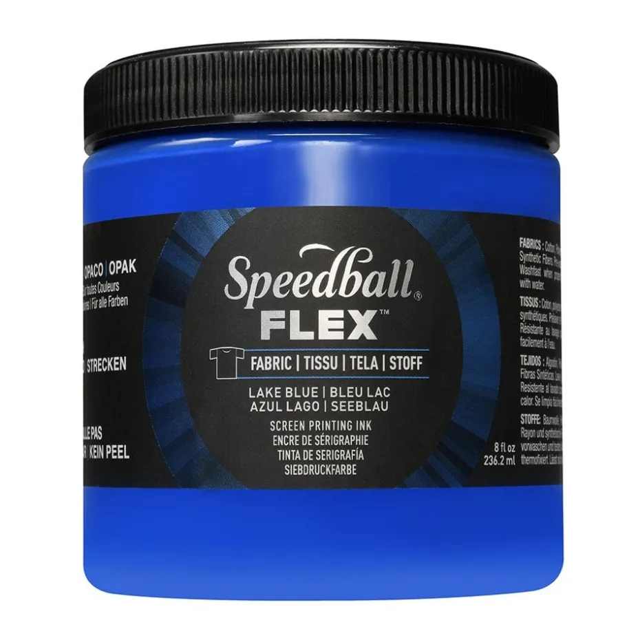 Speedball FLEX Fabric Screen ink 237ml – Lake Blue (klarblå