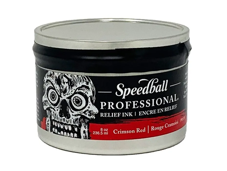 Speedball Pro Relief Ink – 8oz Crimson red 237ml