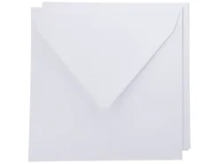 Staz Kort & Konvolutt – 16x16cm 10 stk – 00 Hvit