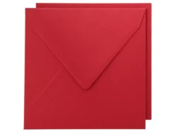 Staz Kort & Konvolutt – 16x16cm 10 stk – 28 Rød