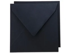 Staz Kort & Konvolutt – 16x16cm 10 stk – 30 Sort