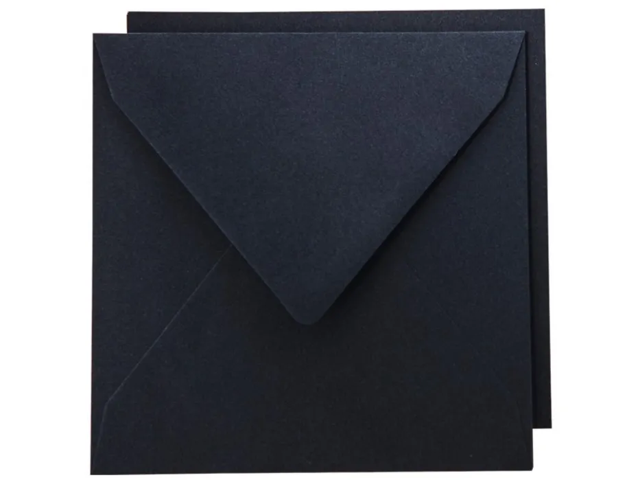Staz Kort & Konvolutt – 16x16cm 10 stk – 30 Sort