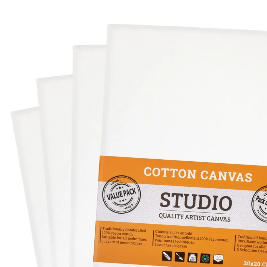 Studio Cotton Canvas – 4pk oppspent lerret – 50x60cm