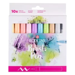 Talens Ecoline Brush Pen Sett 10stk – Pastell