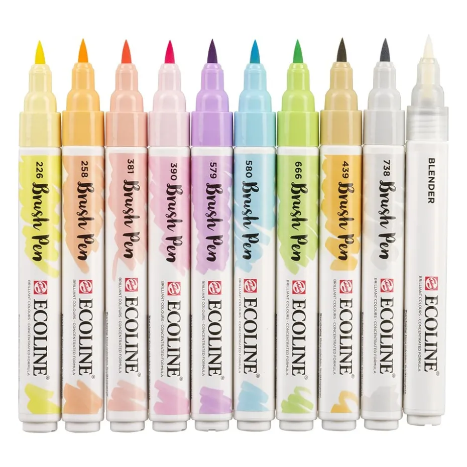 Talens Ecoline Brush Pen Sett 10stk – Pastell