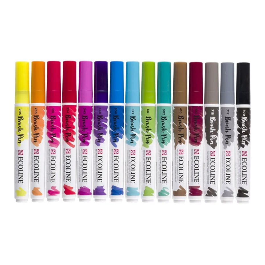 Talens Ecoline Brush Pen Sett 15stk – Primary