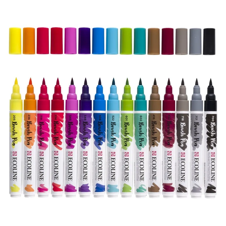 Talens Ecoline Brush Pen Sett 15stk – Primary