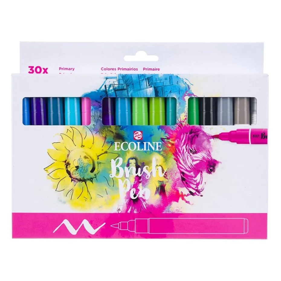 Talens Ecoline Brush Pen Sett 30stk – Primary