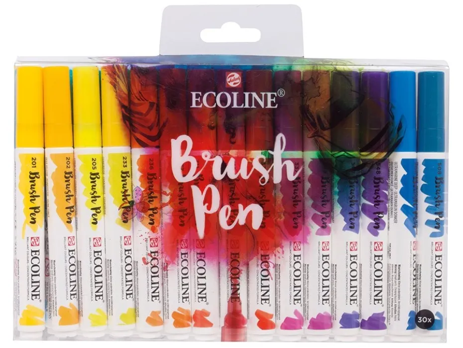 Talens Ecoline Brush Pen Sett 30stk – Primary