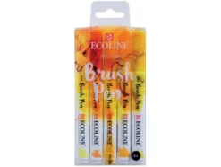 Talens Ecoline Brush Pen Sett – Yellow – 5stk