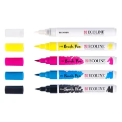 Talens Ecoline Brush Pen Sett 5stk – Primary