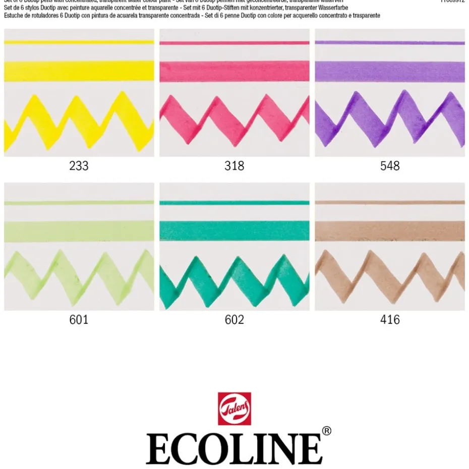 Talens Ecoline Duotip Marker Set 6stk – Botanic