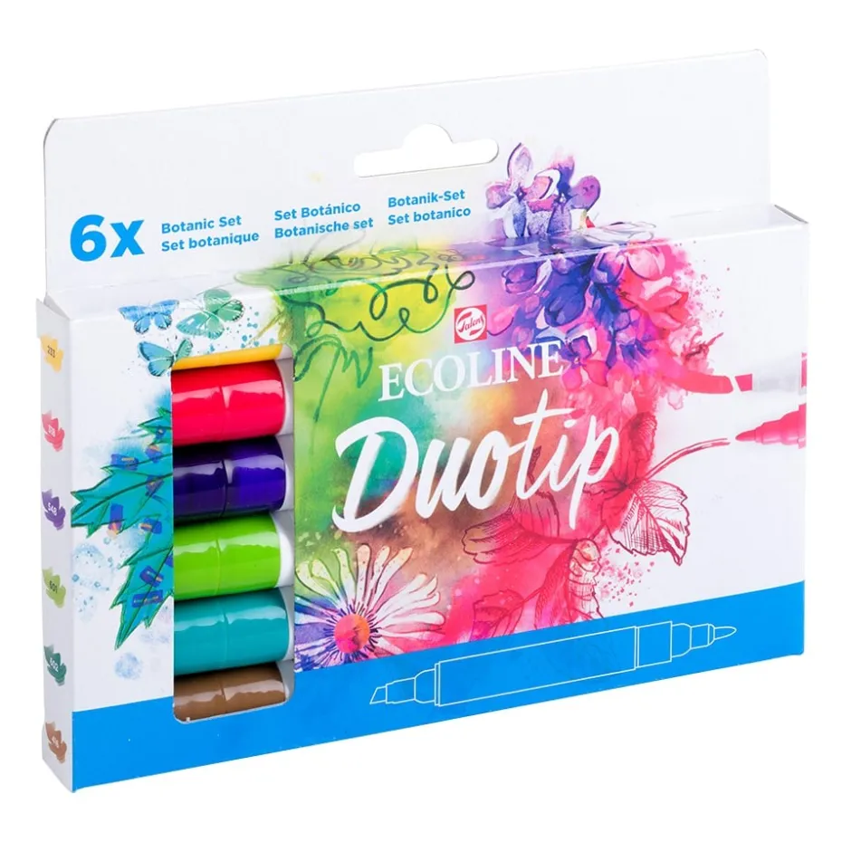 Talens Ecoline Duotip Marker Set 6stk – Botanic