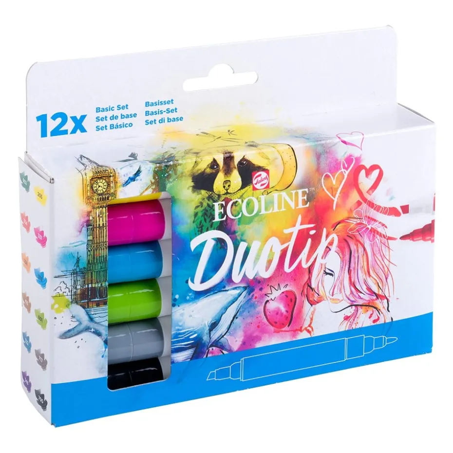 Talens Ecoline Duotip Marker Set 12stk – Basic