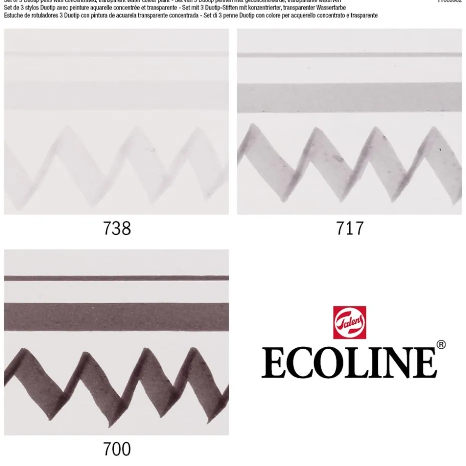 Talens Ecoline Duotip Marker Set 3stk – Black & Grey