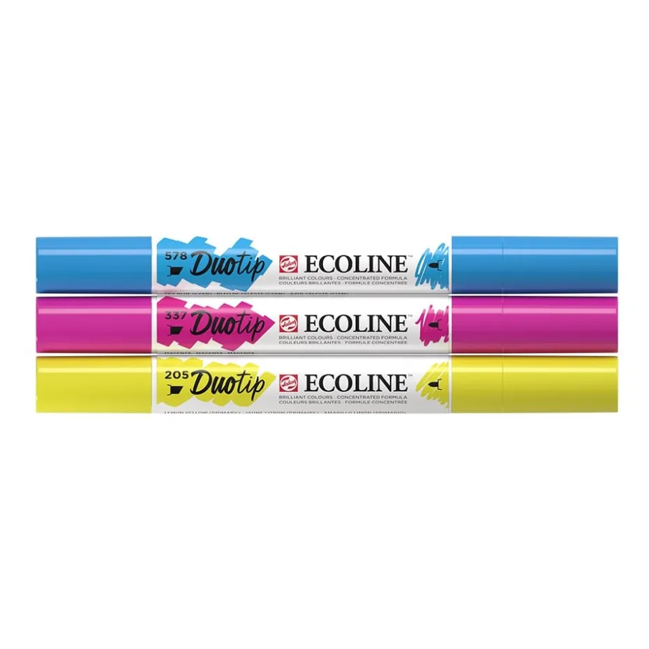 Talens Ecoline Duotip Marker Set 3stk – Primary