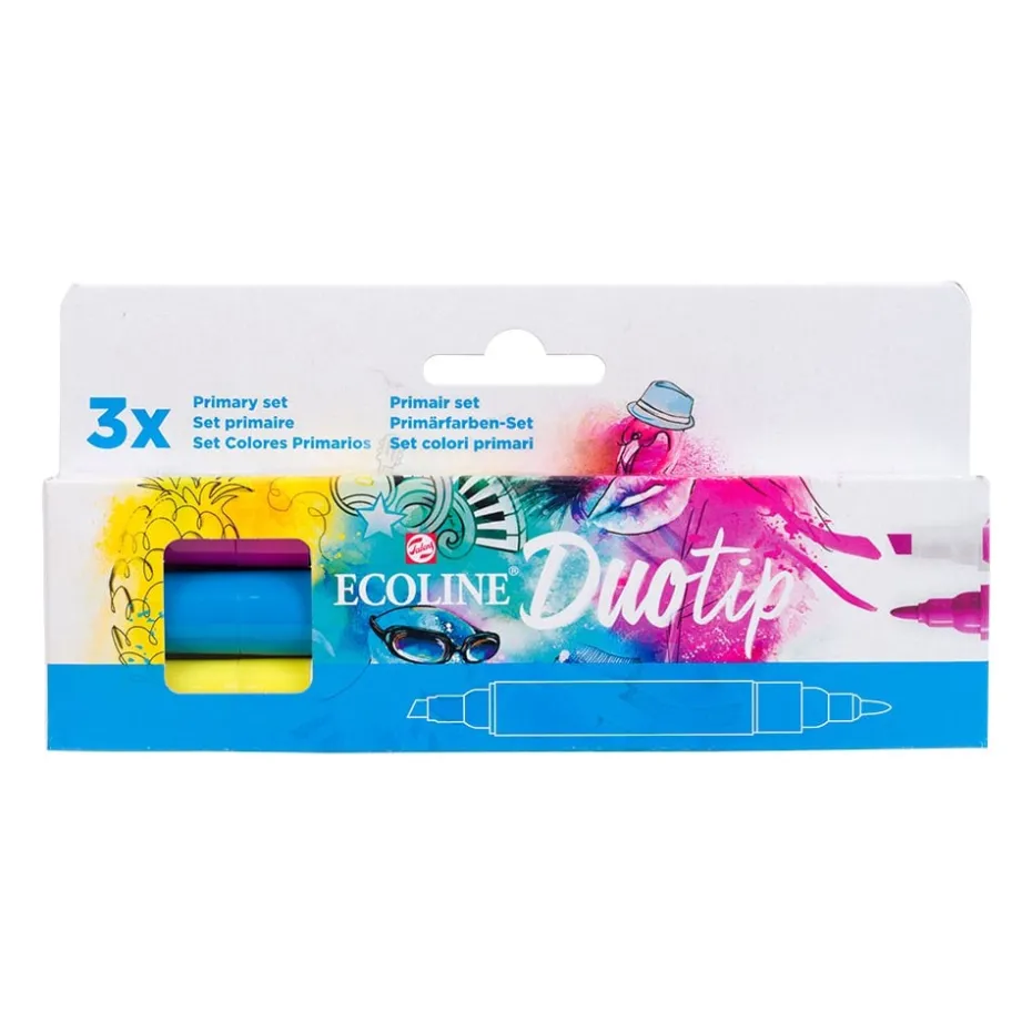 Talens Ecoline Duotip Marker Set 3stk – Primary