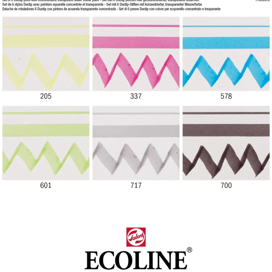 Talens Ecoline Duotip Marker Set 6stk – Basic
