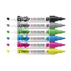 Talens Ecoline Duotip Marker Set 6stk – Basic