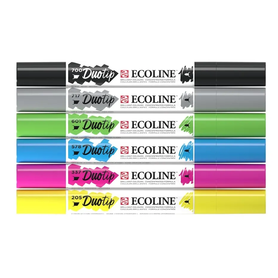 Talens Ecoline Duotip Marker Set 6stk – Basic