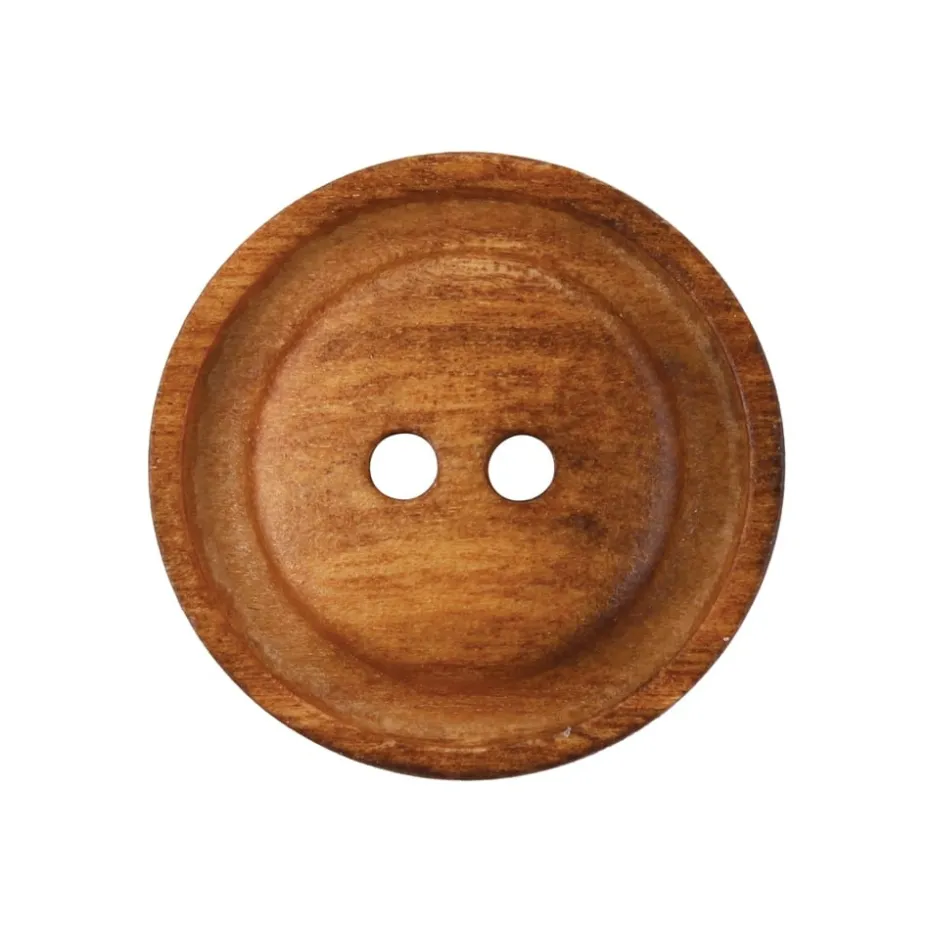 Treknapp – 2-hull 23mm – Mellombrun