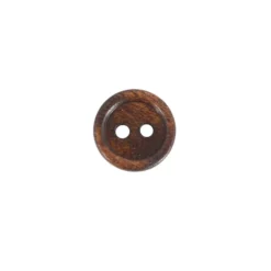 Treknapp – 2-hull 12mm – Mørk brun