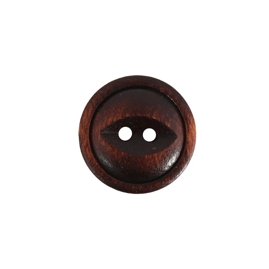 Treknapp – 2-hull 18mm – Rød/brun