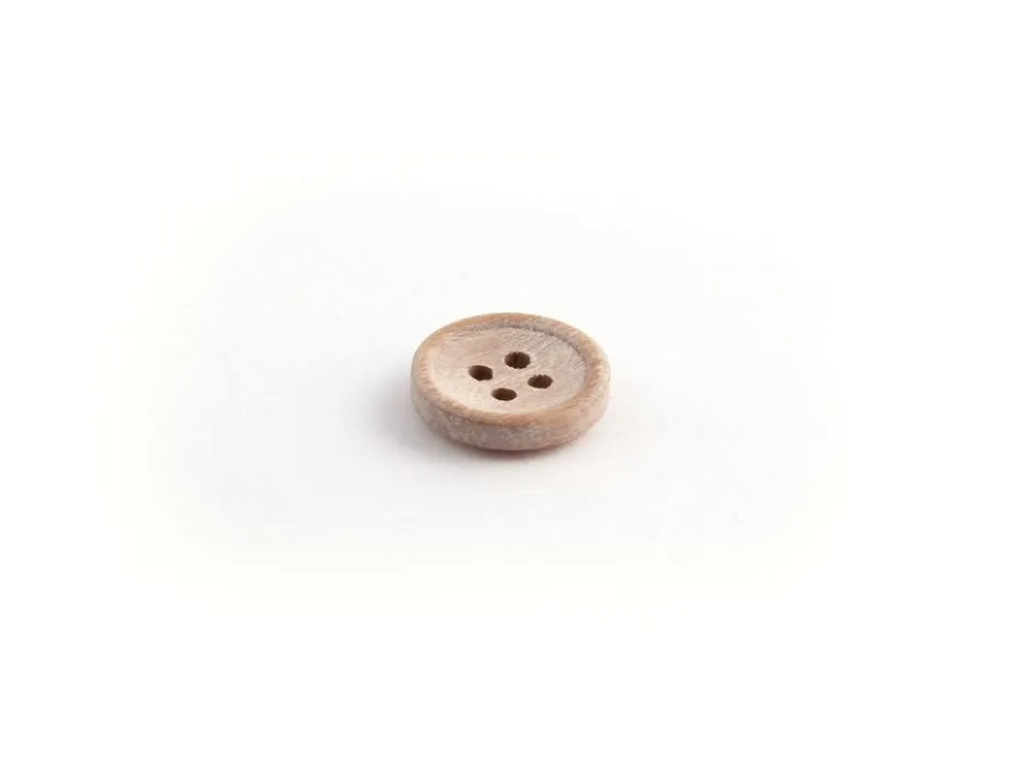 Treknapp – Rund – 4-hull 13mm – Natur
