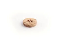 Treknapp – Rund – 4-hull 15mm – Natur
