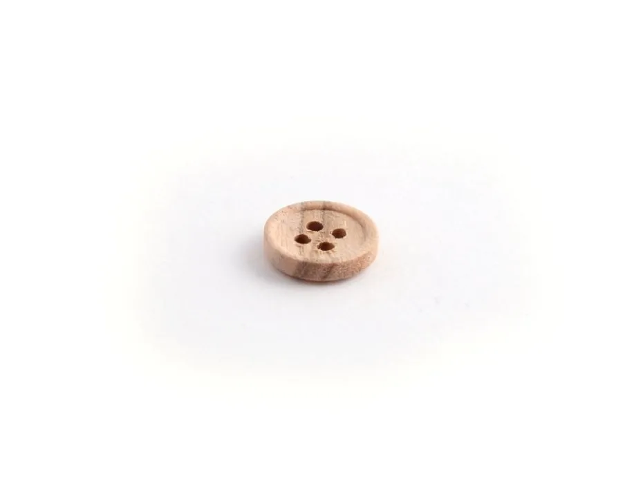 Treknapp – Rund – 4-hull 11mm – Natur