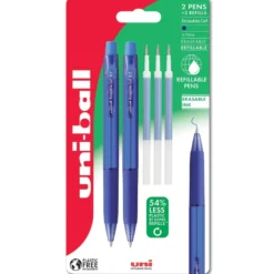 Uni-ball Erasable Gel 0,7mm – Blister 2stk + 3 refill – Blå