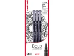 Uni Pin Fineliner Sett 3stk Bold and Broad Blister