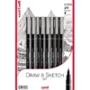 Uni Pin Fineliner Sett 8stk Draw and Sketch Blister