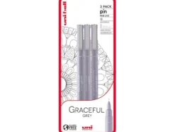 Uni Pin Fineliner Sett 3stk Graceful Grey Blister
