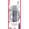 Uni Pin Fineliner Sett 3stk Intense Charcoal Blister