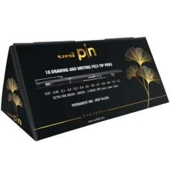 UNI Pin Fineliner – Trekantboks med 18 x Sort – Deep Black