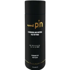 UNI Pin Fineliner – Tube med 9 x Sort – Deep Black
