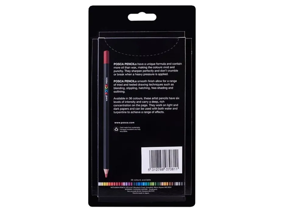 Uni Posca Fargeblyant Mixsett 2 – 12stk