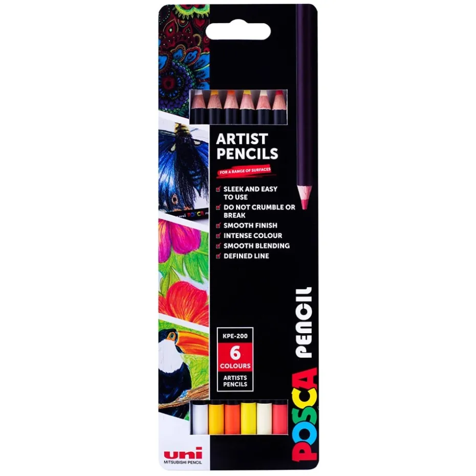 Uni Posca Fargeblyant Mixsett 1 – 6stk