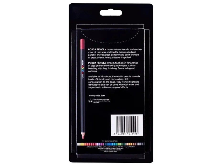 Uni Posca Fargeblyant Standardsett 12stk