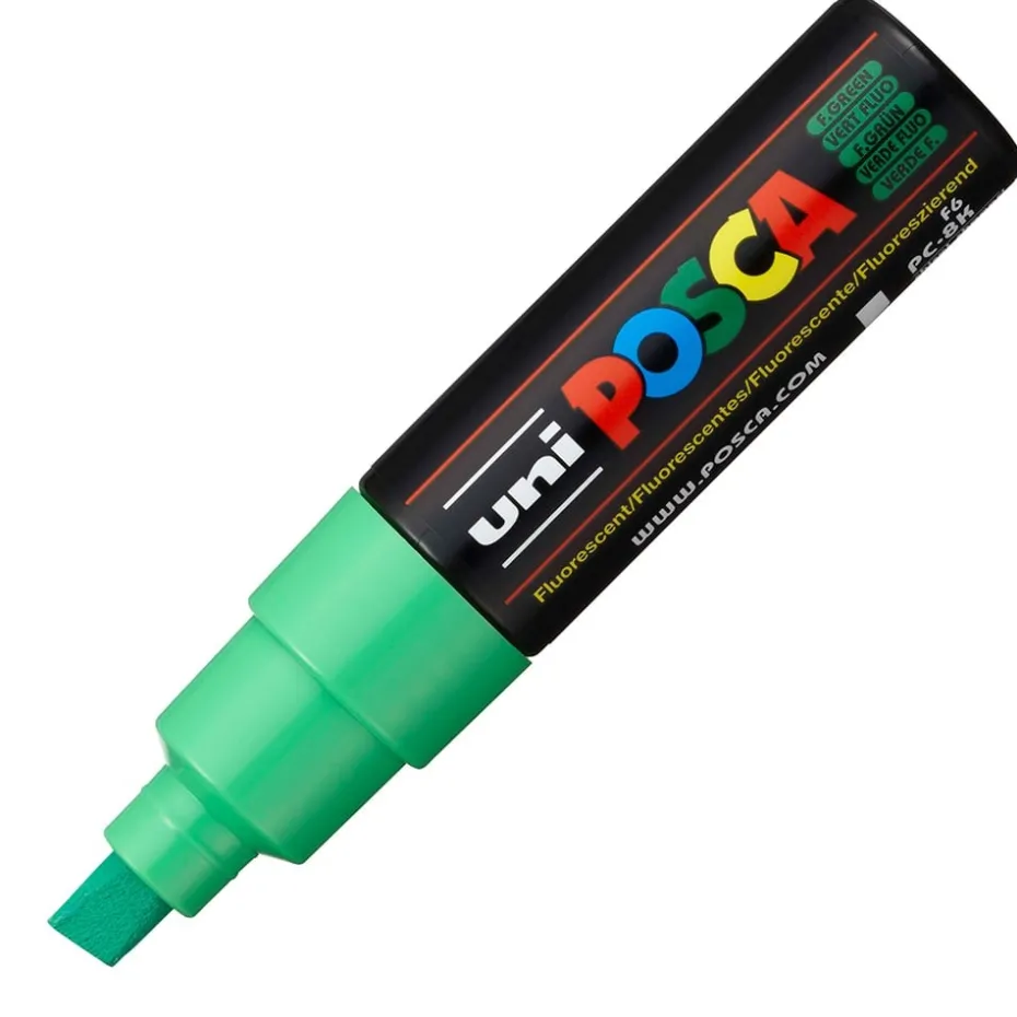 Uni POSCA PC-8K – Chisel 8mm – F6 Fluorescent Green