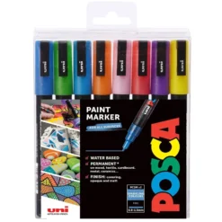 Uni POSCA PC-3M – Fine 0,9-1,3mm – Sett Sparkling 8stk