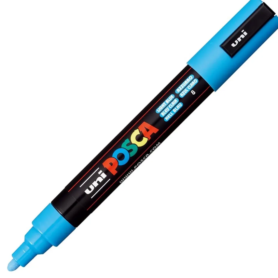 Uni POSCA PC-5M – Medium 1,8-2,5mm – 8 Light Blue